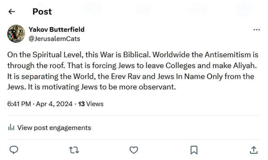 JerusalemCats-tweet-4April2024-this War is Biblical