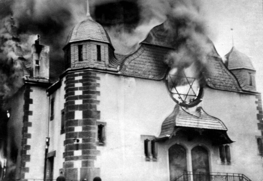 Kristallnacht-Burning synagogue Siegen, Germany