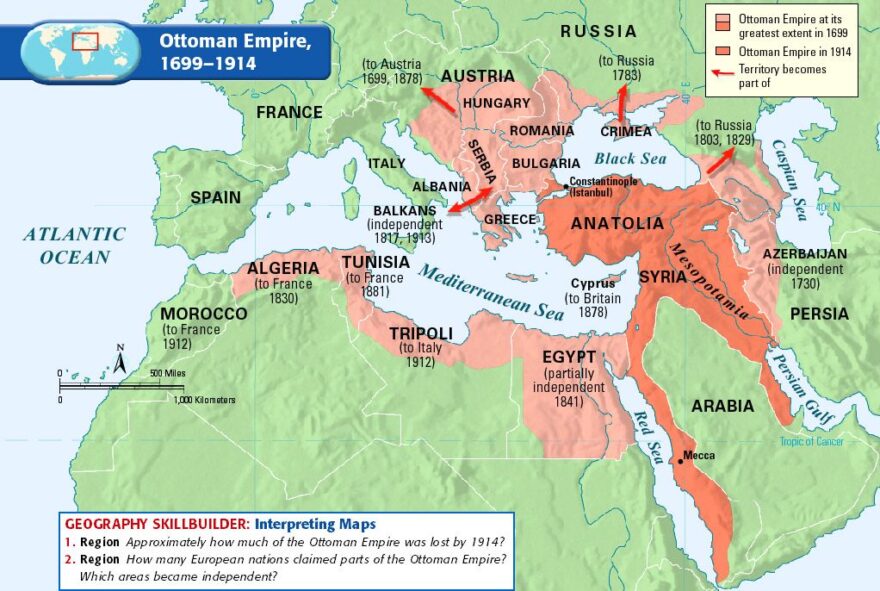 Ottoman Empire History-1699-1914-Map
