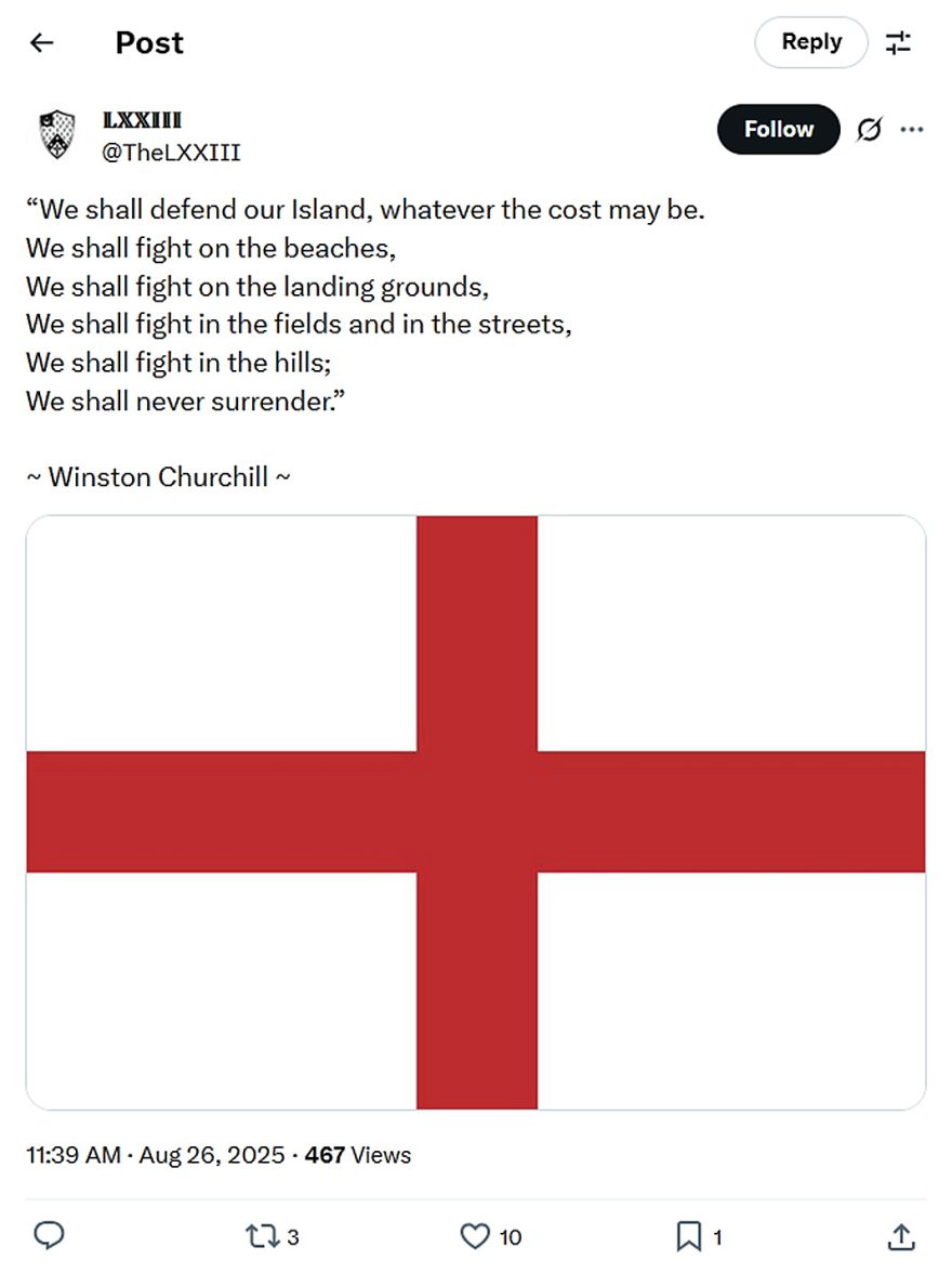 LXXIII-tweet-26August2025-We shall defend our Island