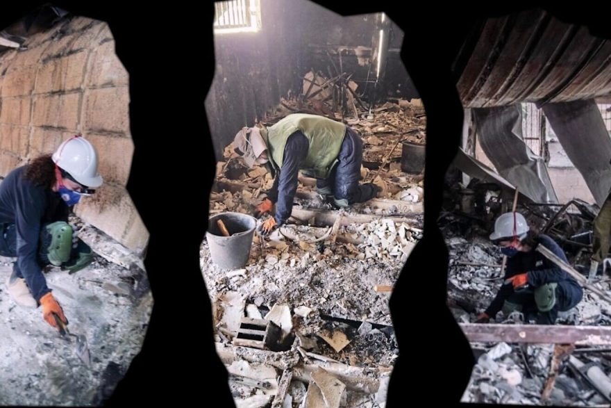 The “Rising from the Ashes: Archaeology in a National Crisis” exhibition opens for public tours in Jerusalem on Aug. 6, documenting the Oct. 7, 2023, Hamas-led massacre. Photo by Emil Eljam/IAA.