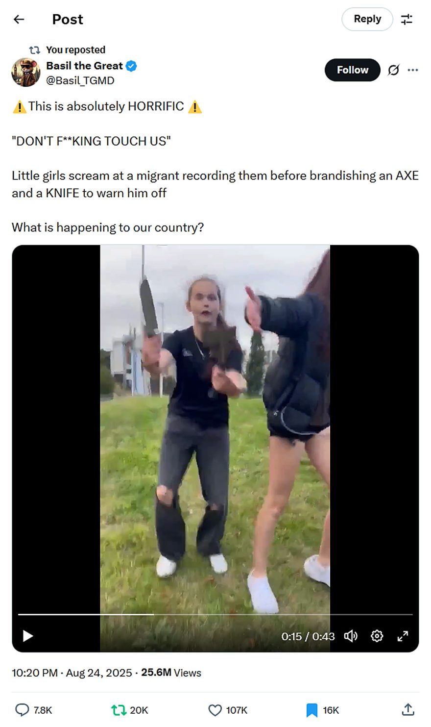 Basil the Great-tweet-24August2025-Muslim attacks Scottish Teen