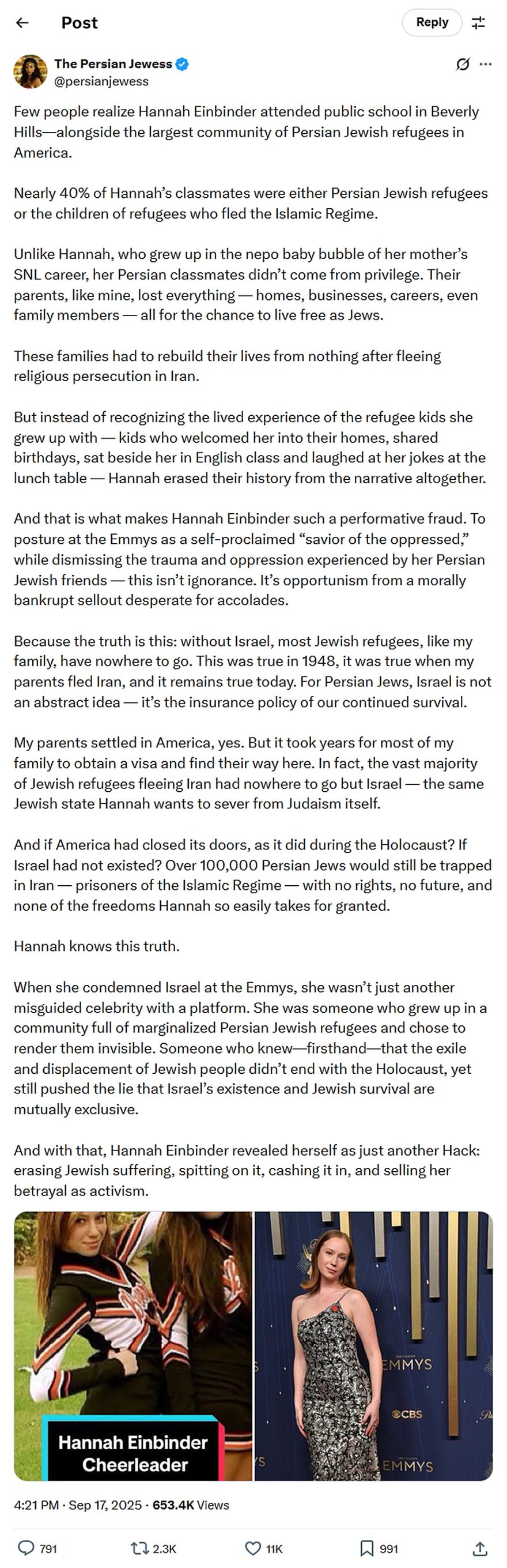 The Persian Jewess-tweet-17September2025-A Jew in Hollywood