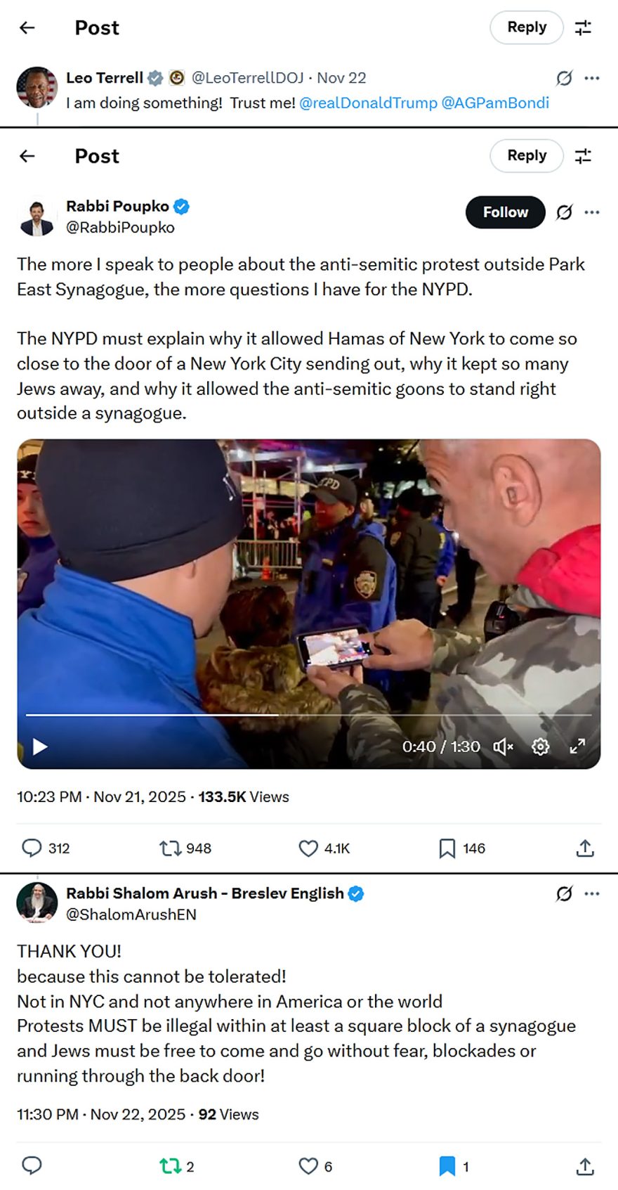 Leo Terrell-tweet-22November2025-I am doing something