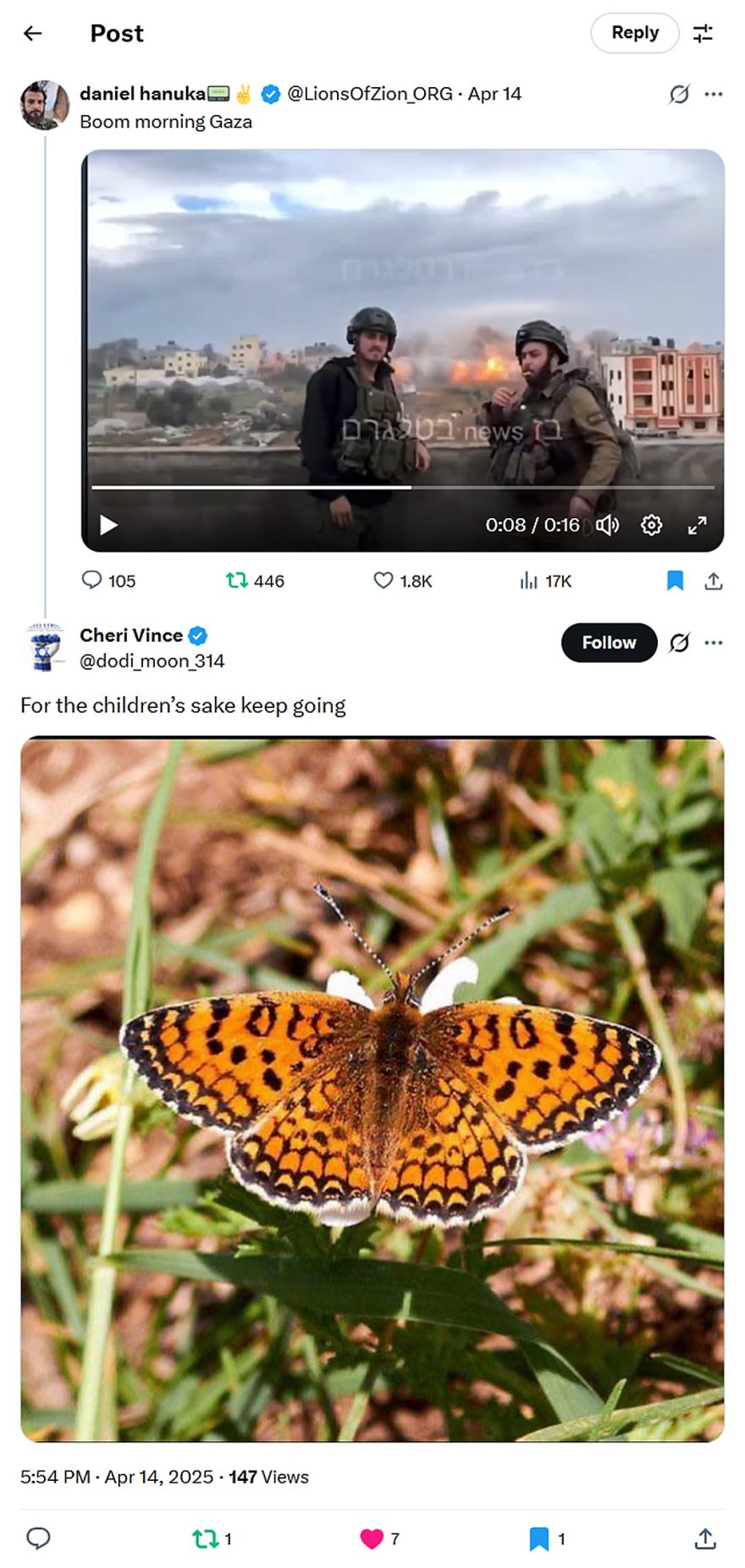daniel hanuka-tweet-14April2025-Boom morning Gaza