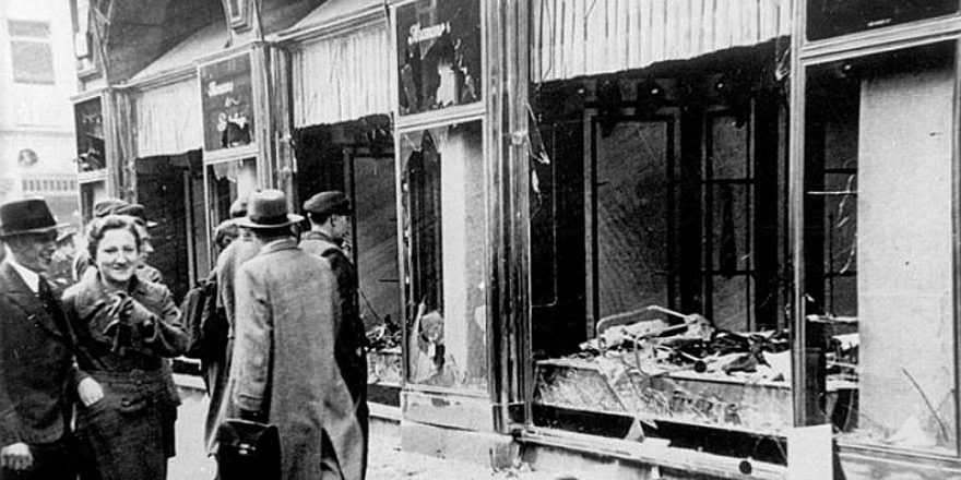 A shop damaged in Magdeburg, Germany, during Kristallnacht. Photo: Wikimedia Commons