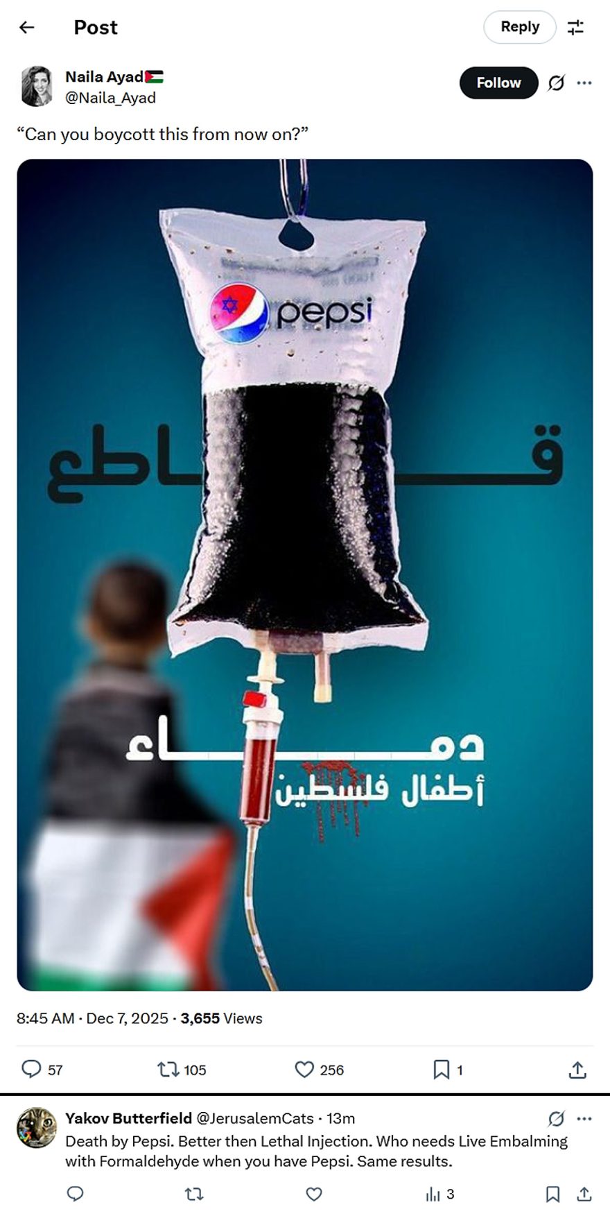 JerusalemCats-tweet-8December2025-Death by Pepsi