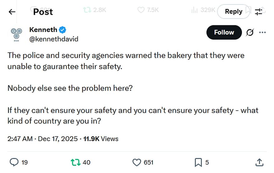 Kenneth-tweet-17December2025-they can't ensure your safety