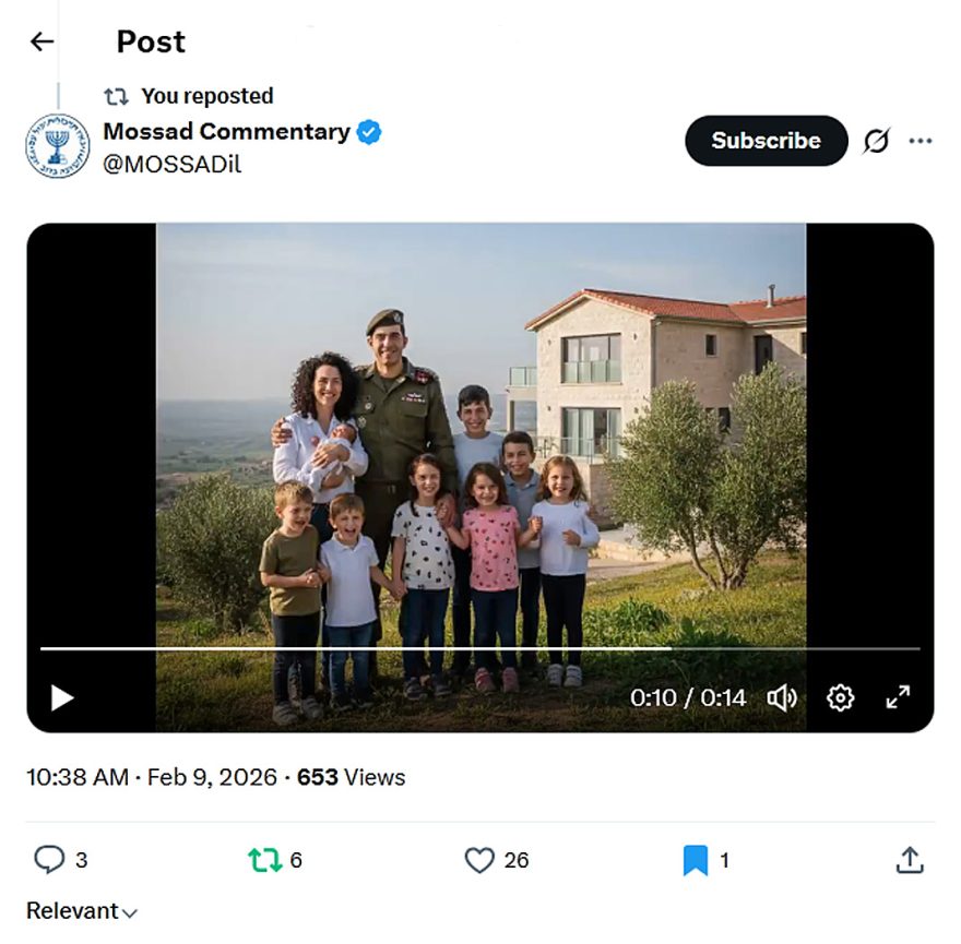 Mossad Commentary-tweet-9February2026-total victory