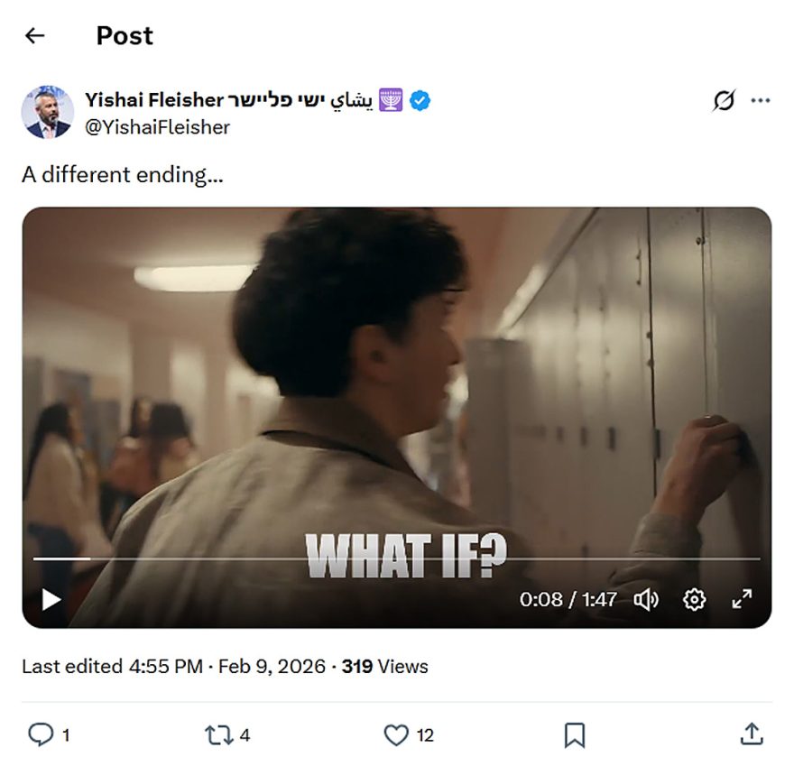 Yishai Fleisher-tweet-9February2026-A different ending
