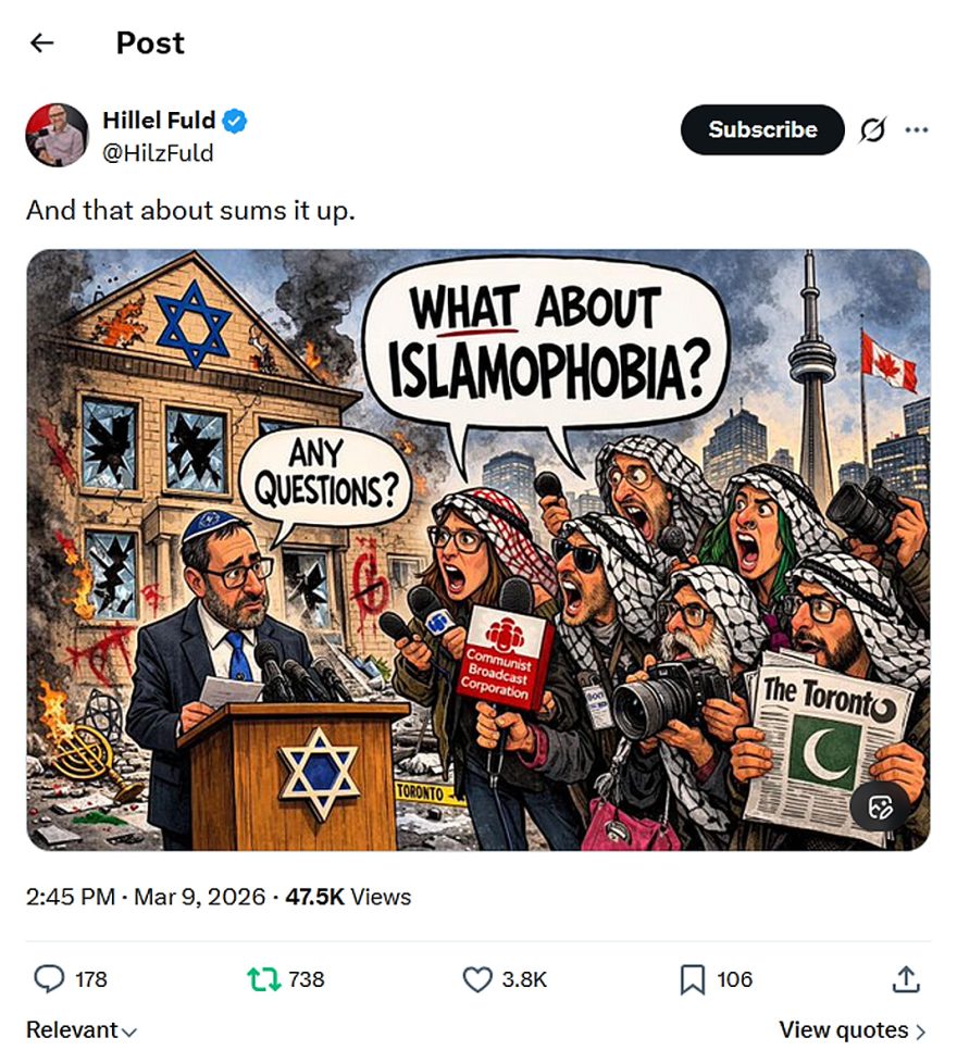 Hillel Fuld-tweet-9March2026-What about Islamophobia
