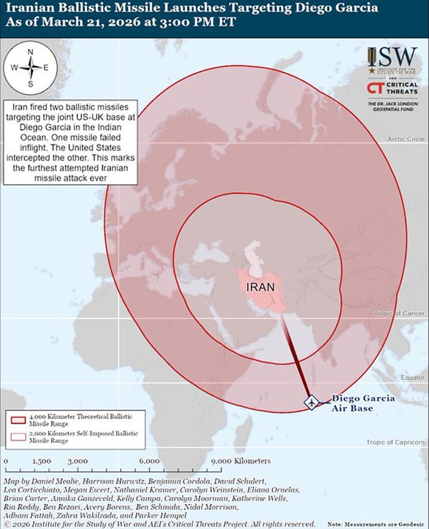Map-Europe within range of Iranian missiles-21March2026