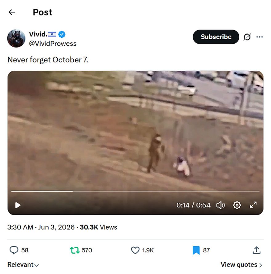 Vivid.-tweet-3June2026-Never forget October 7