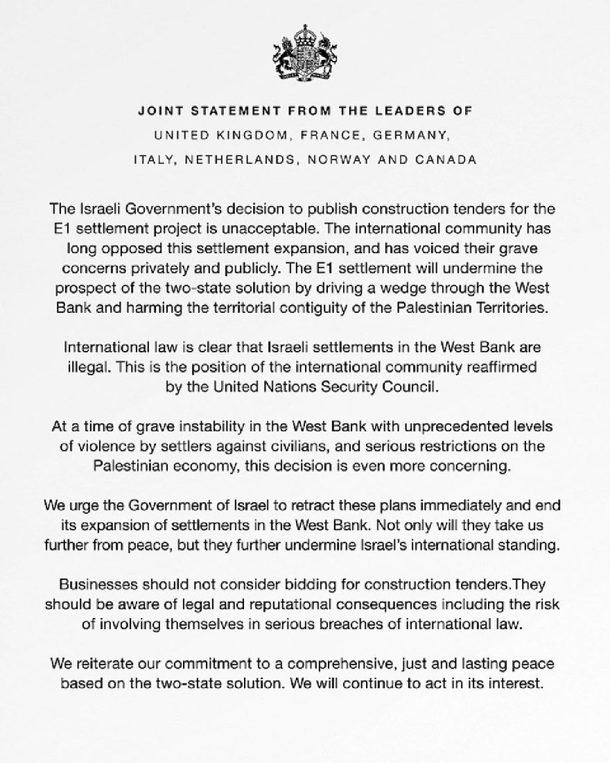 Joint Statement UK-EU-Canada Jerusalem E1