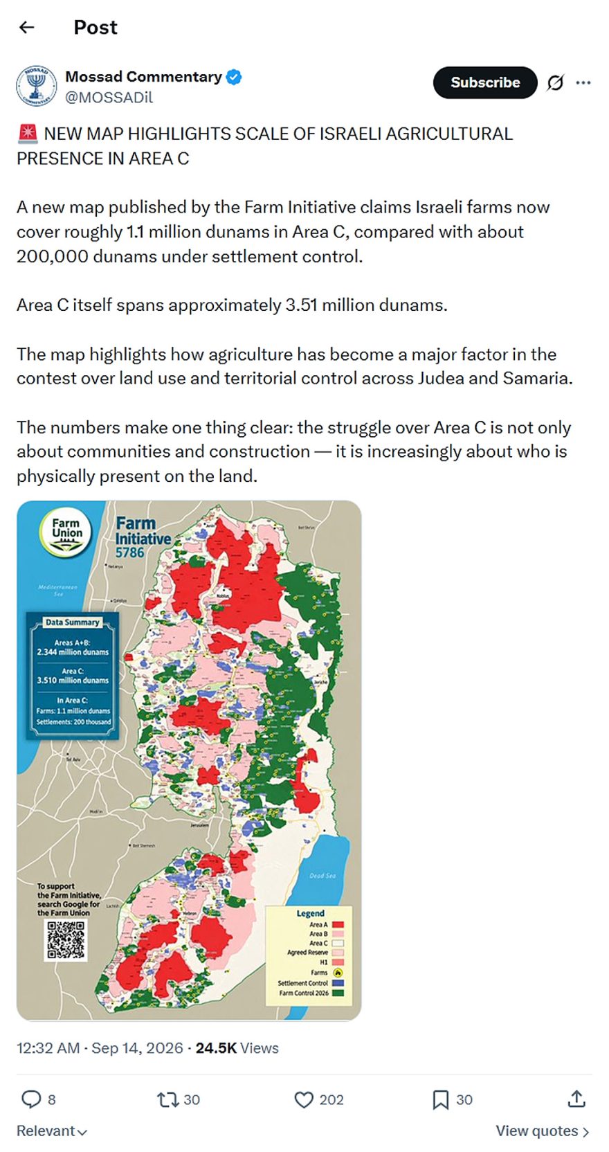 Mossad Commentary-tweet-13September2026-Map-Farm Initiative 2026