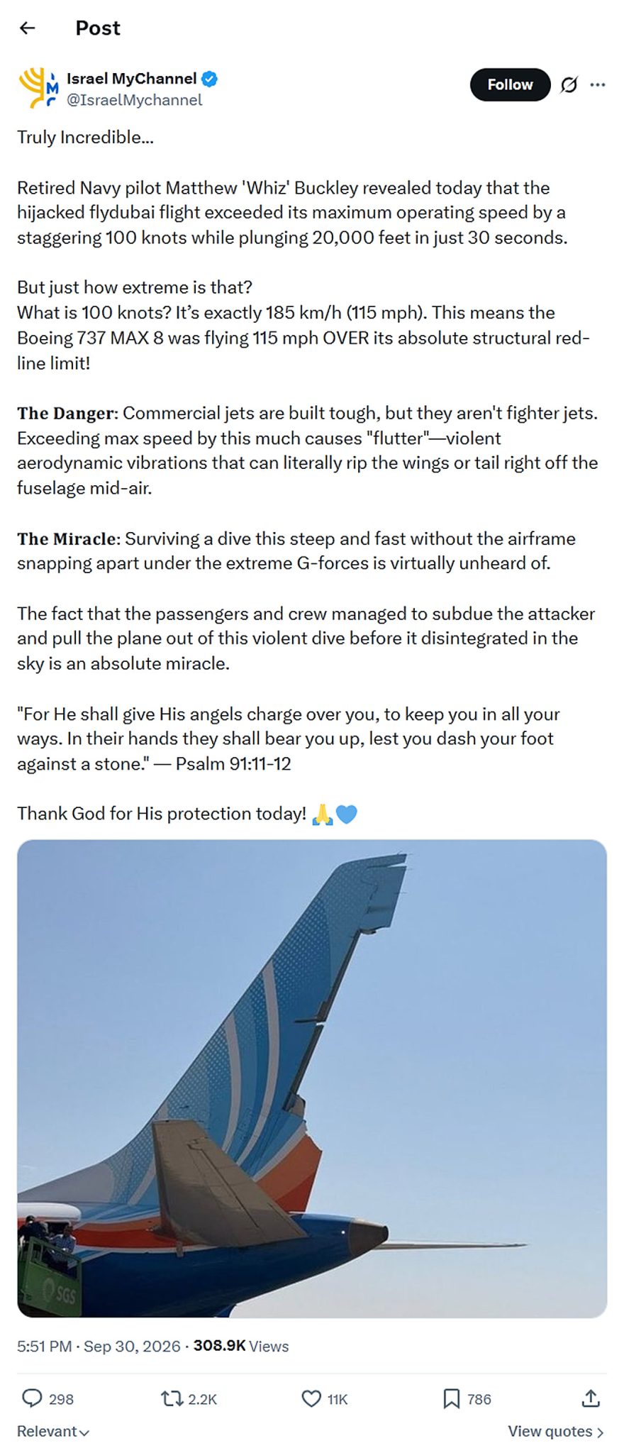 Israel MyChannel-tweet-30September2026-flydubai miracles