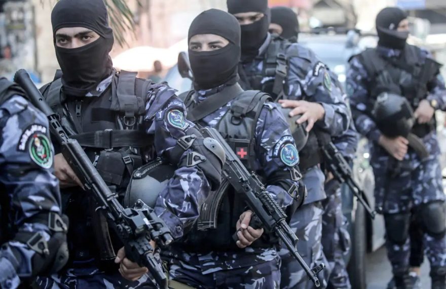 Palestinian Police celebrates the 31st anniversary of its founding in the Palestinian Authority territories during a military parade (Nasser Ishtayeh/SOPA Images/LightRocket via Getty Images)