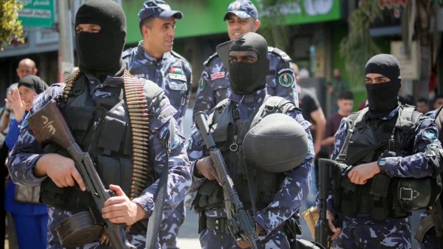 Palestinian police take part in a military parade in Nablus marking the 31st anniversary of the founding of the Palestinian Authority’s security forces, July 1, 2025. Photo by Nasser Ishtayeh/Flash90.